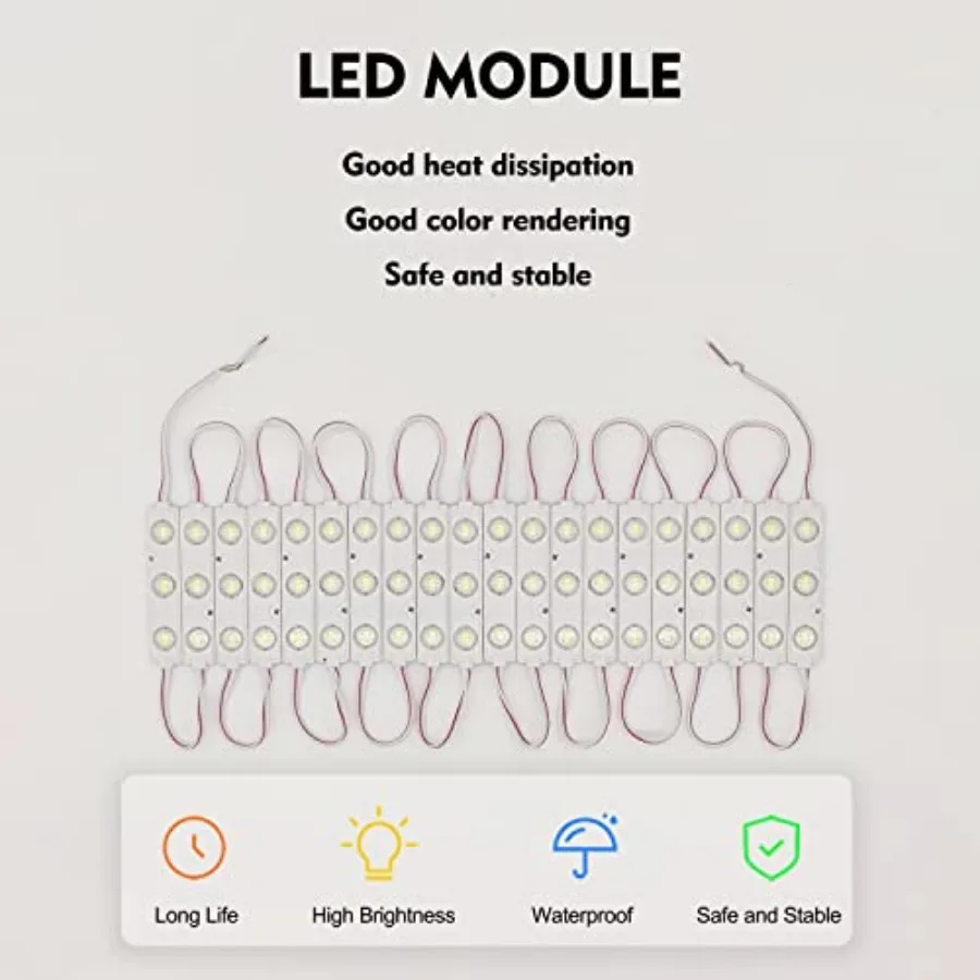 LED Module Windows Lights 100pcs 49.8 Feet 5730 SMD 150LM Per LED Module IP65 Waterproof Decorative Light for Advertising Signs