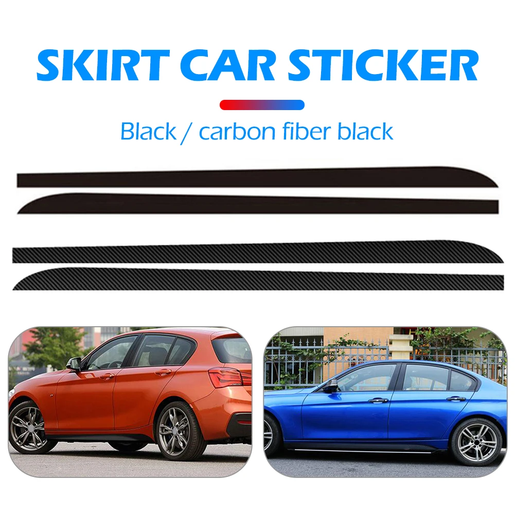 

2pcs Car Decals Side Skirt Sill Stripe Body Stickers Black/Carbon Fiber Black for BMW 1 3 4 5 6 Series F30 F35 F31