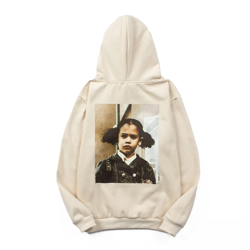 

Streetwear Little Girl Print Letter Pullover Hooded Hoodies for Men and Women Baggy Casual Fleece Cotton Sweatshirts Oversized