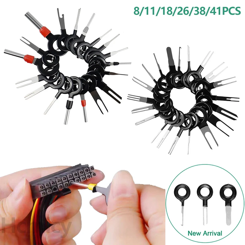 Kit de crimpado de cableado eléctrico, Conector de enchufe de cable de extracción de terminales de coche, Extractor de pines, juego de herramientas