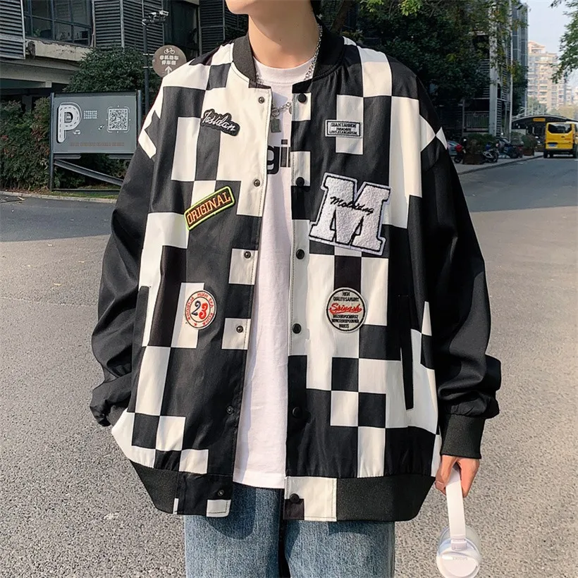 

Модная мужская бейсбольная куртка с уникальным дизайном, осенняя, немнущаяся, свободного кроя, молодежная, стильная верхняя одежда