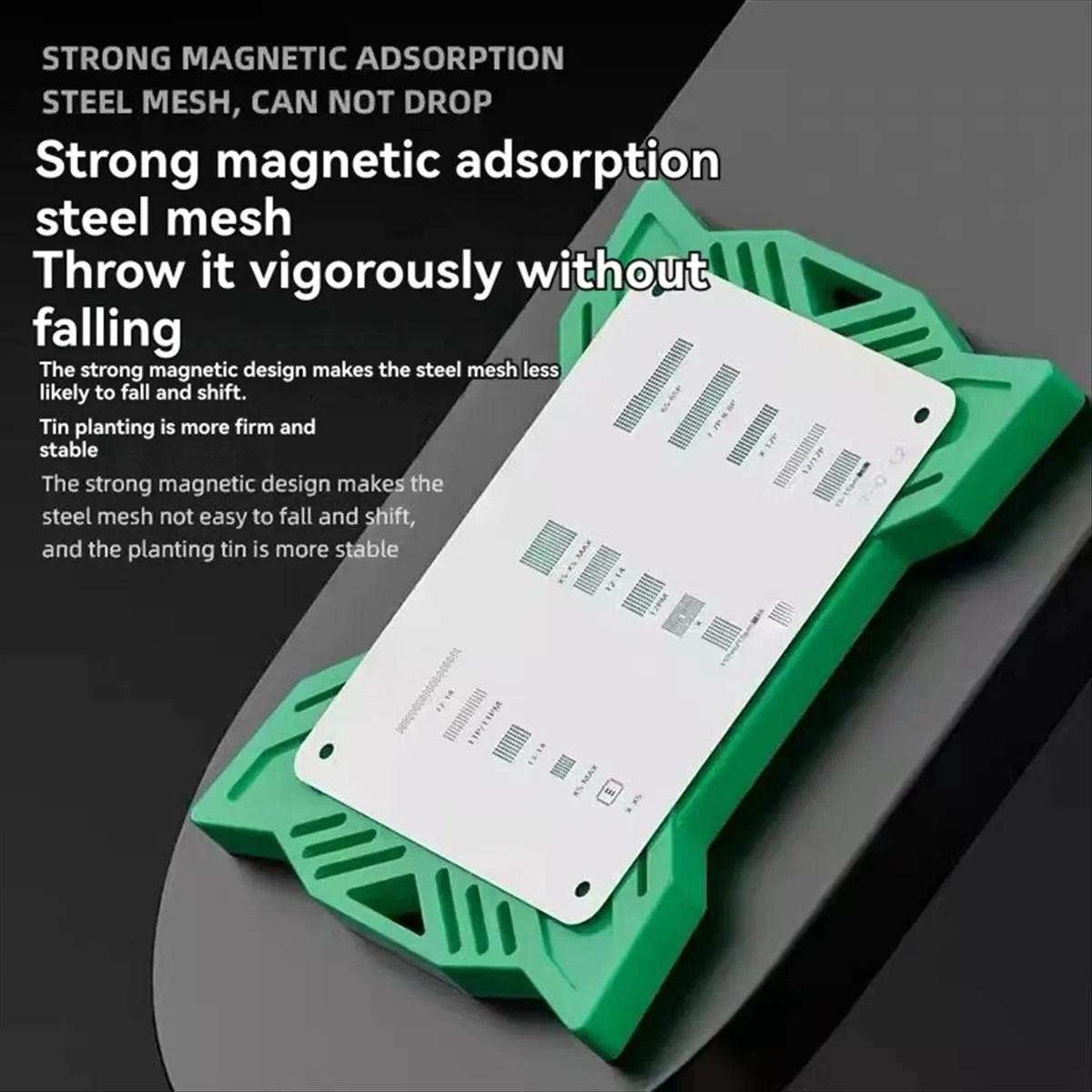 【Limited Offer】-716L Magnetic Tin Implant Pad Universal BGA Reballing Platform Mobile Phone CPU IC Rework Adsorption Silicon Fix