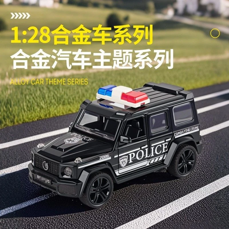 1:28 Big G Auto della polizia Simulazione per bambini Lega tirare indietro Modello di veicolo fuoristrada Regalo di compleanno
