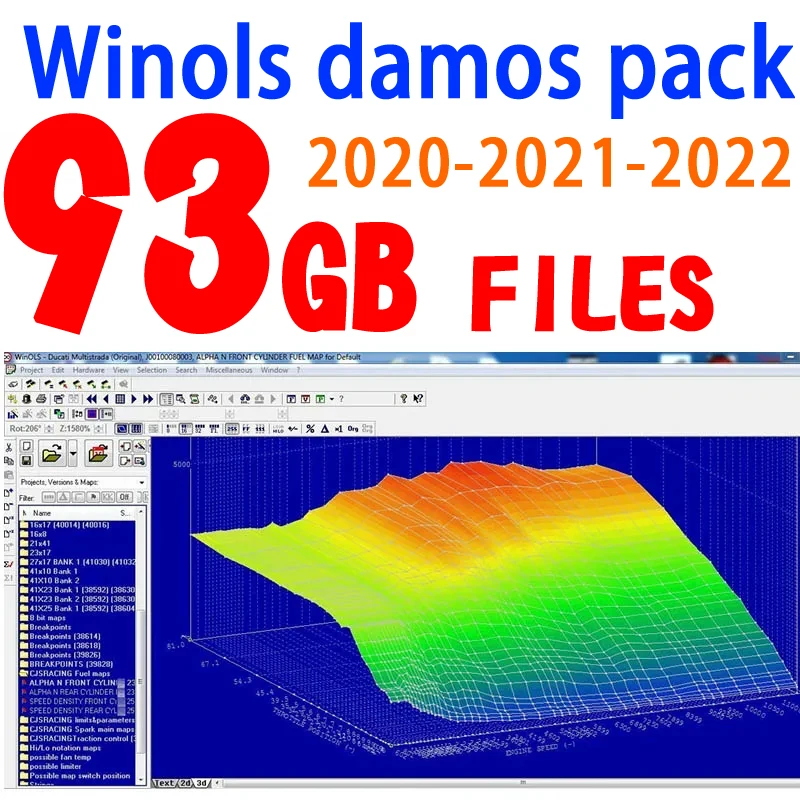 

Newest 93GB WINOLS Damos Big Archive Damos Mappack for Winols Software BIG PACK Package Chip Tuning Maps All data maps file 93GB