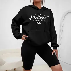 HOLLISTER Men's/Women Hoodie with Street Casual Sports Style Long Sleeve and  Fleece Sweatshirt for Autumn and Winter