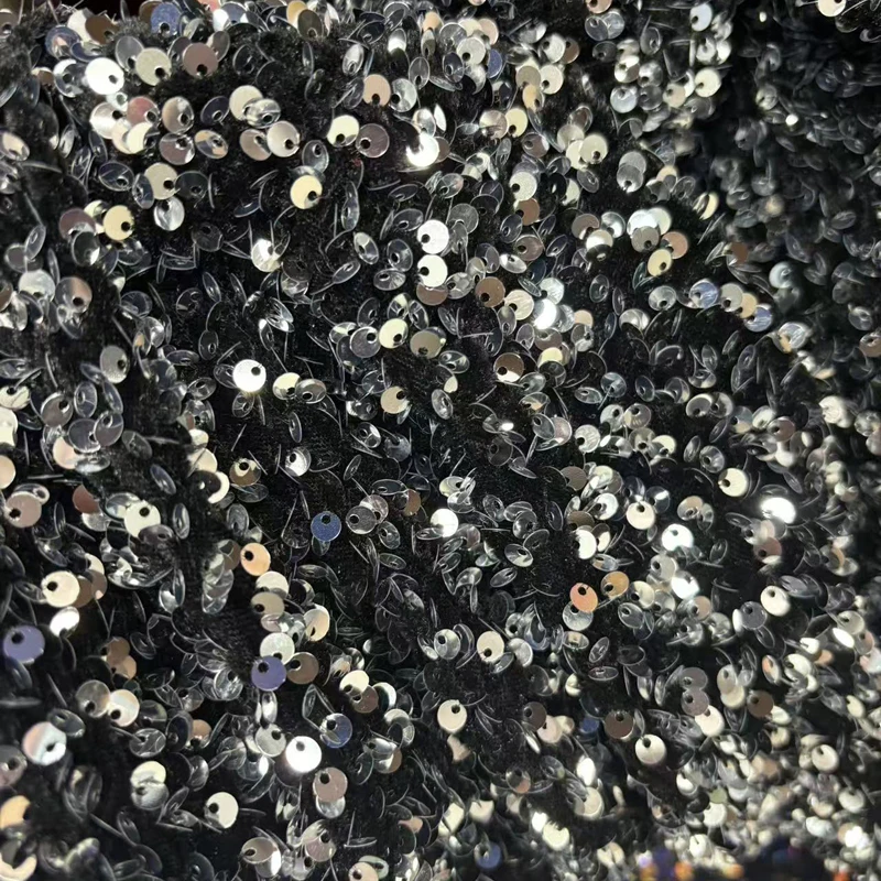 ผ้ากำมะหยี่ปักเลื่อมหรูหราสำหรับชุดราตรี ฉากหลัง การเต้นรำ ชุดแต่งกาย ตกแต่ง งาน DIY วัสดุสำหรับงานเย็บปักถักร้อย