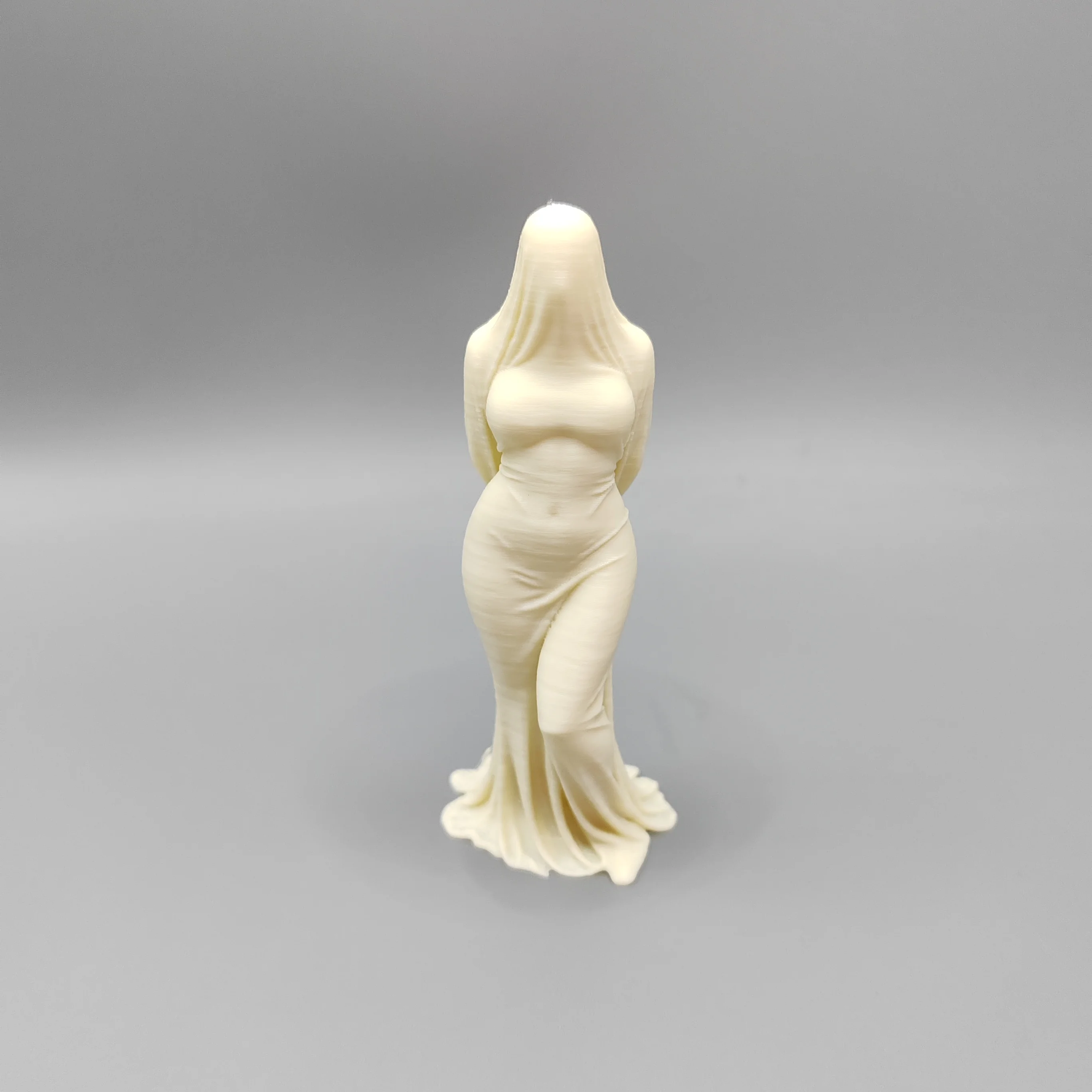Faceless Veiled Female Sculpture PLA 3D Printed Unpainted Decor Ornament