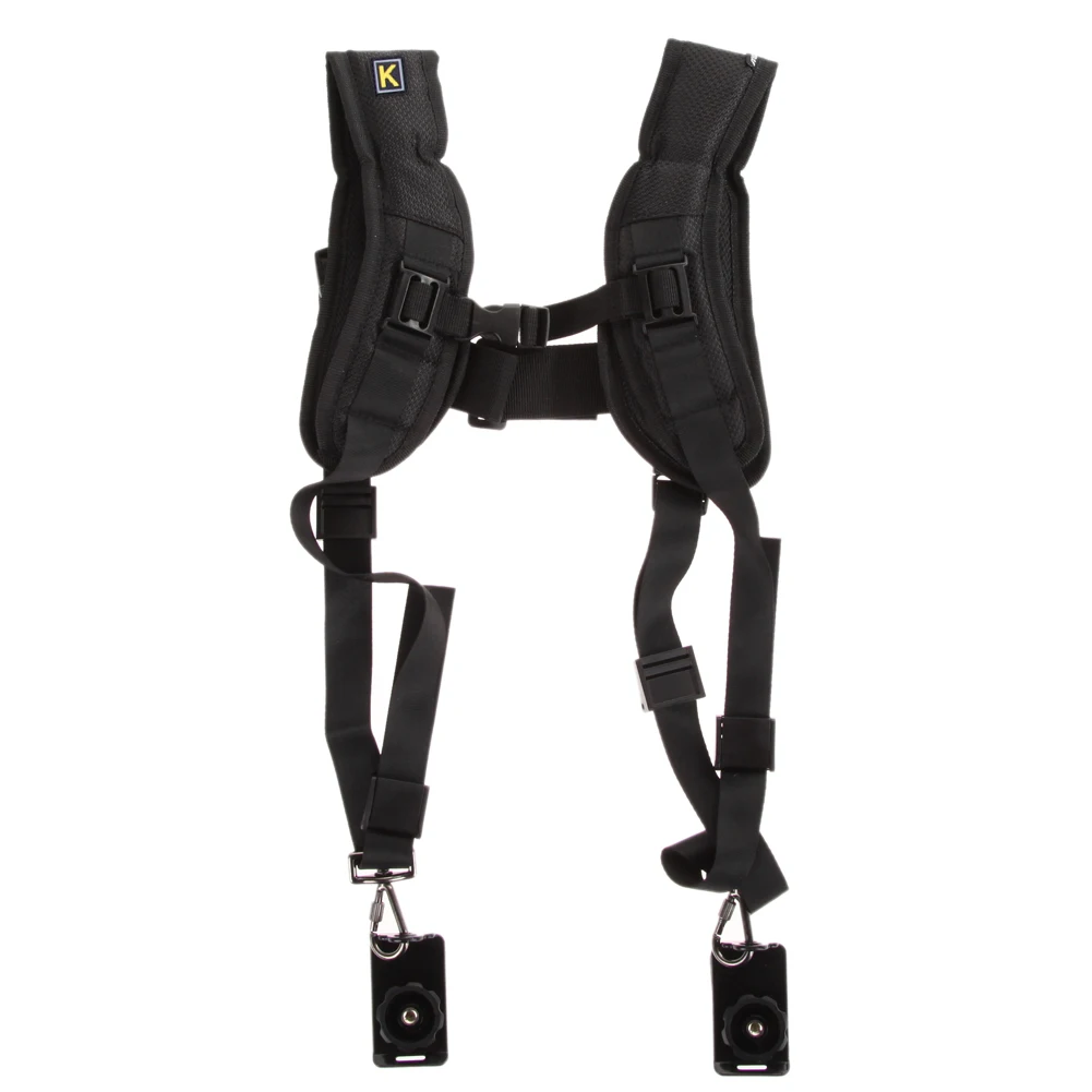 Shoulder Camera Strap Portable Sling Camera Belt Quick Adjustment Accessories for Two DSLR Digital Cameras