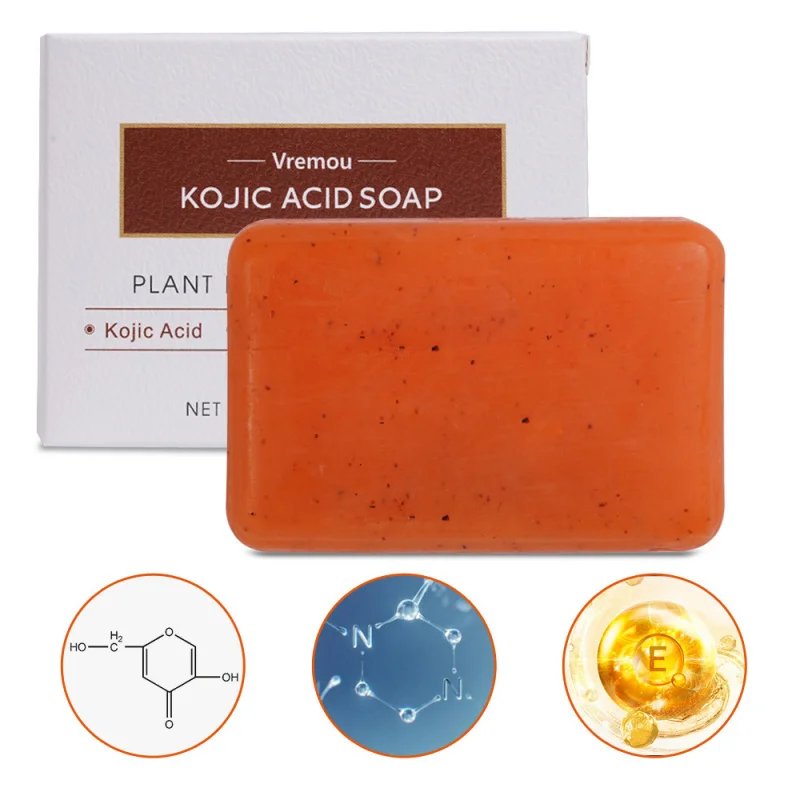 Kojic Acid Soap Frosted Particles Turmeric Soap 100g Improve Rough and Remove Cutin Dull Skin