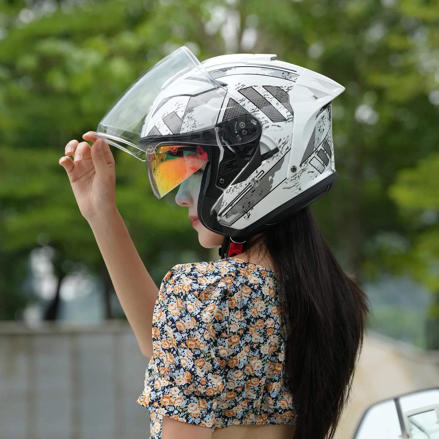 

RSV 839 Motorcycle Helmet Men's and Women's Half Helmets Retro Cruise Dual Lens Scooter Three Quarter Helmets Riding casco moto