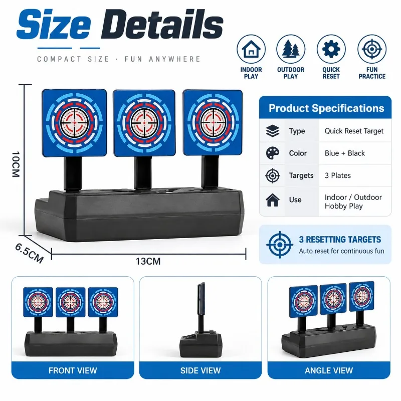 Durable Reusable Vertical Mechanical Game Target with Fast Reset Function for Hobby Pastime Indoor Outdoor Use