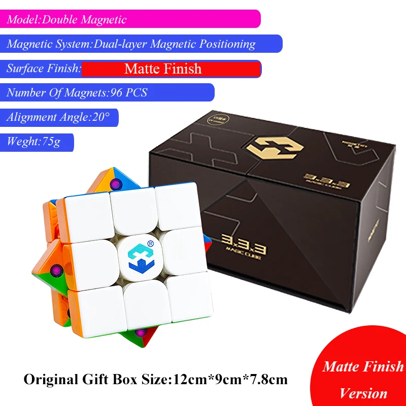 

Professional Competition Cube Matte Finish 96 Magnet Classic Puzzle Speed Cube Fast Turning Double Magnetic Kids Safe Cube
