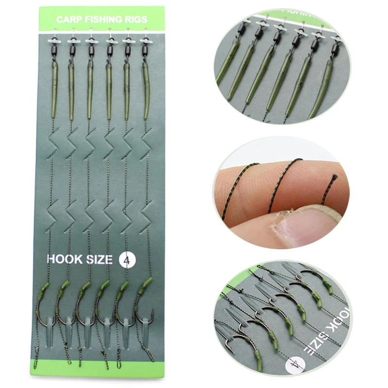 

1pack Carp Fishing Rig Ready Tied Ronnie Hair Chod Helicopter Rig Anti Tangle Sleeves QC Swivels Hooklink For Fishing Tackle