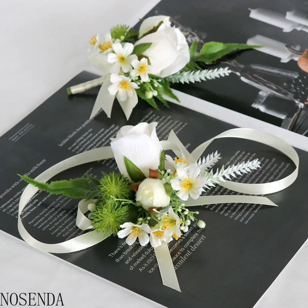 Мужская бутоньерка с большой головой цветка для жениха и листьев, бутоньерка для подружки невесты, свадебные аксессуары, свадебное украшение