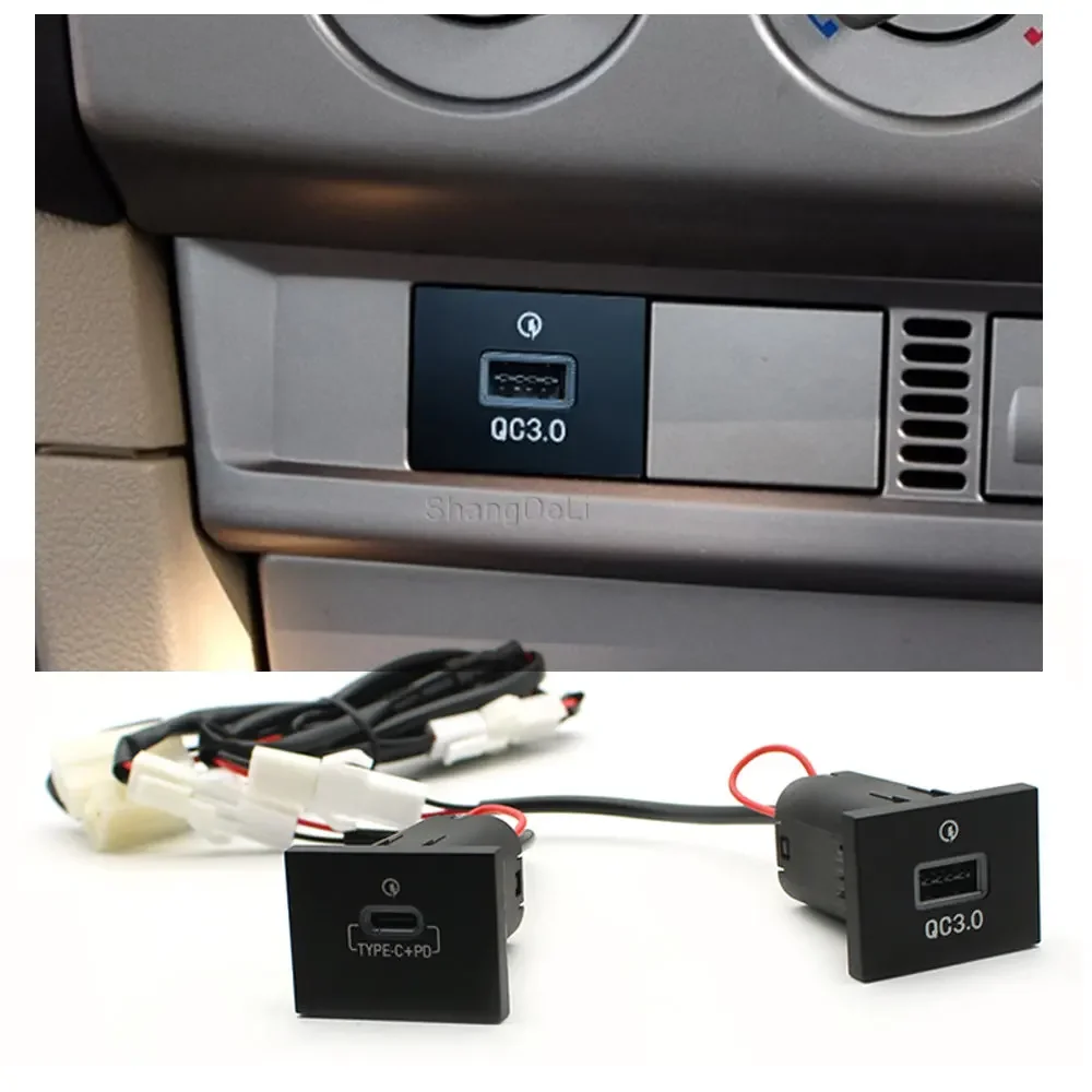 USB Charger Socket Fast Charge Adapter QC3.0 Power Outlet Switch for Ford Focus 2 mk2 2009 2010 2011 Car Electronics Accessories