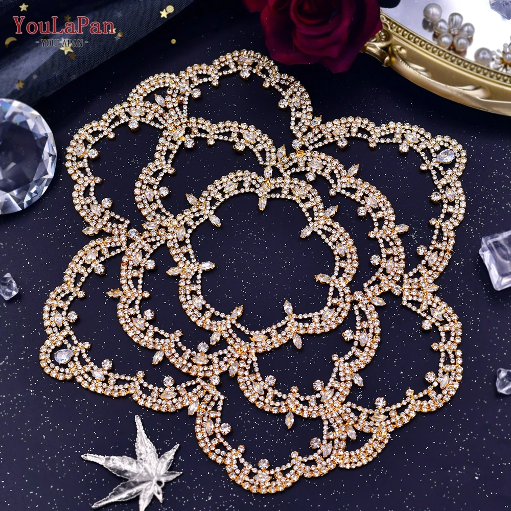 Youlapan HP480 Strass Bruiloft Hoofdband Luxe Bruids Hoofdtooi Vrouwen Hoofddeksel Bruiloft Haar Accessoire Bloem Vorm Hoofddeksels