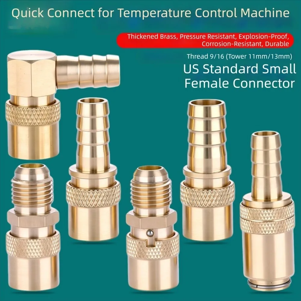 Brass Mold Quick Coupler Open Flow Hose Barb Female Quick Coupling Knurled Sleeve Female Socket Hose Barb Coupler