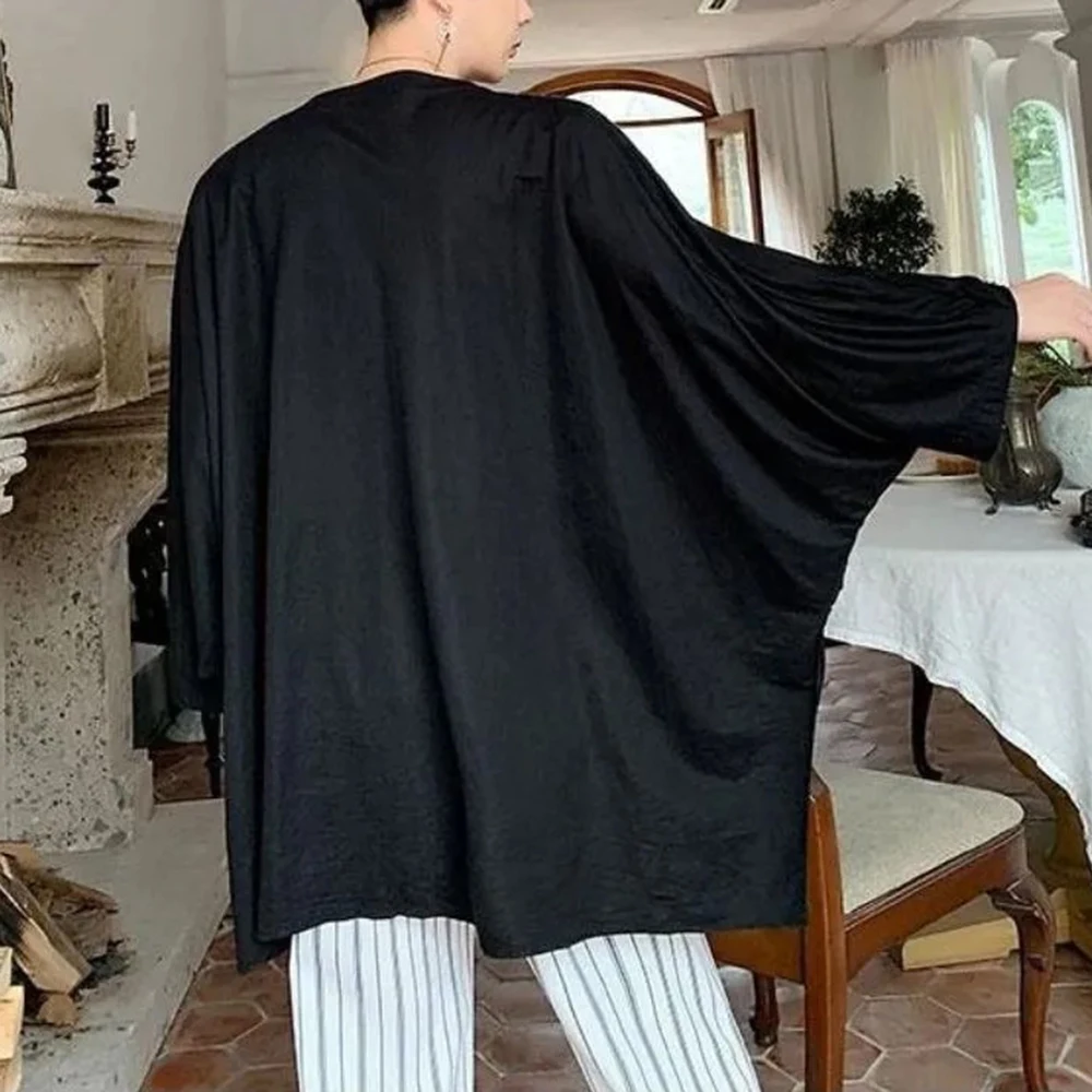 

Мужская футболка с рукавами «летучая мышь» XS-5XL, летняя новинка, американский ретро-стиль, модная, трендовая, повседневная, свободного кроя, нишевая мужская верхняя одежда