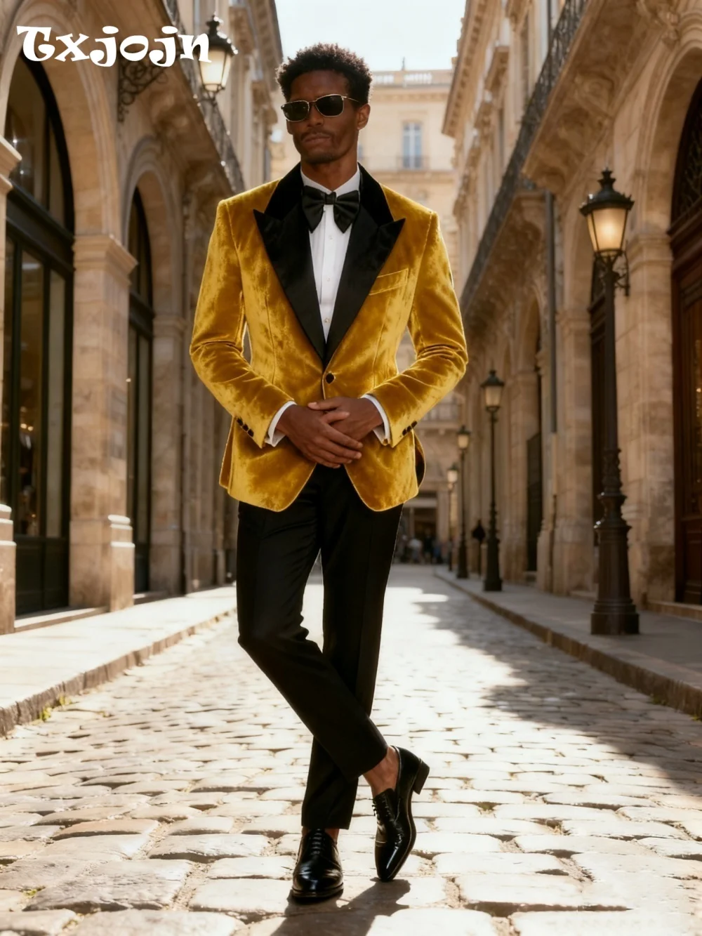 

Premium Velvet Men's Suit Set For Groom Graduation Business 2026 2PCS Sharp New Year Suit Customized Trajes Para Hombre