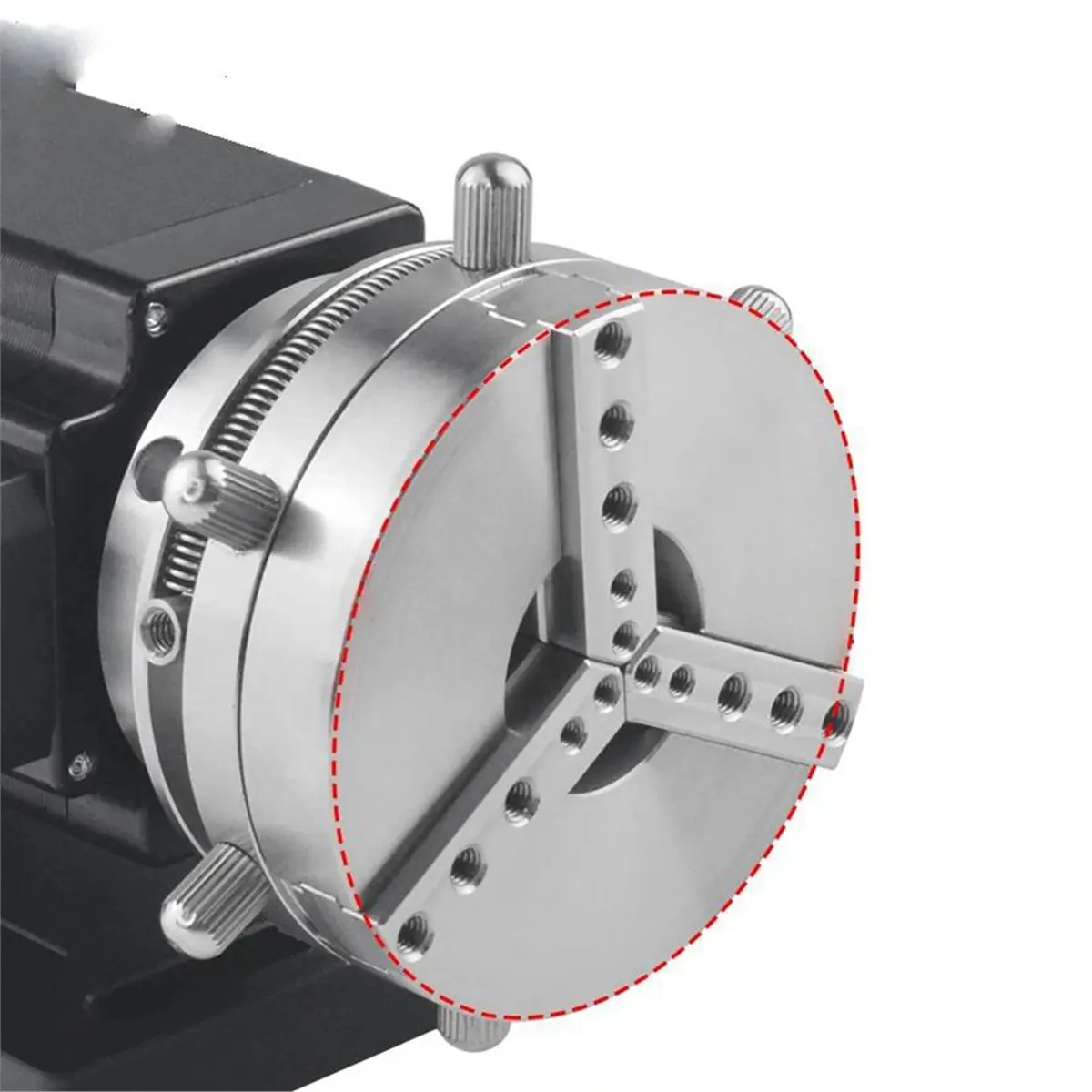 【UPGRADED VERSION】69mm Rotary Device Attachment Fixture Gripper with Three Chuck Rotary Expansion for Fiber Laser Marking Machin