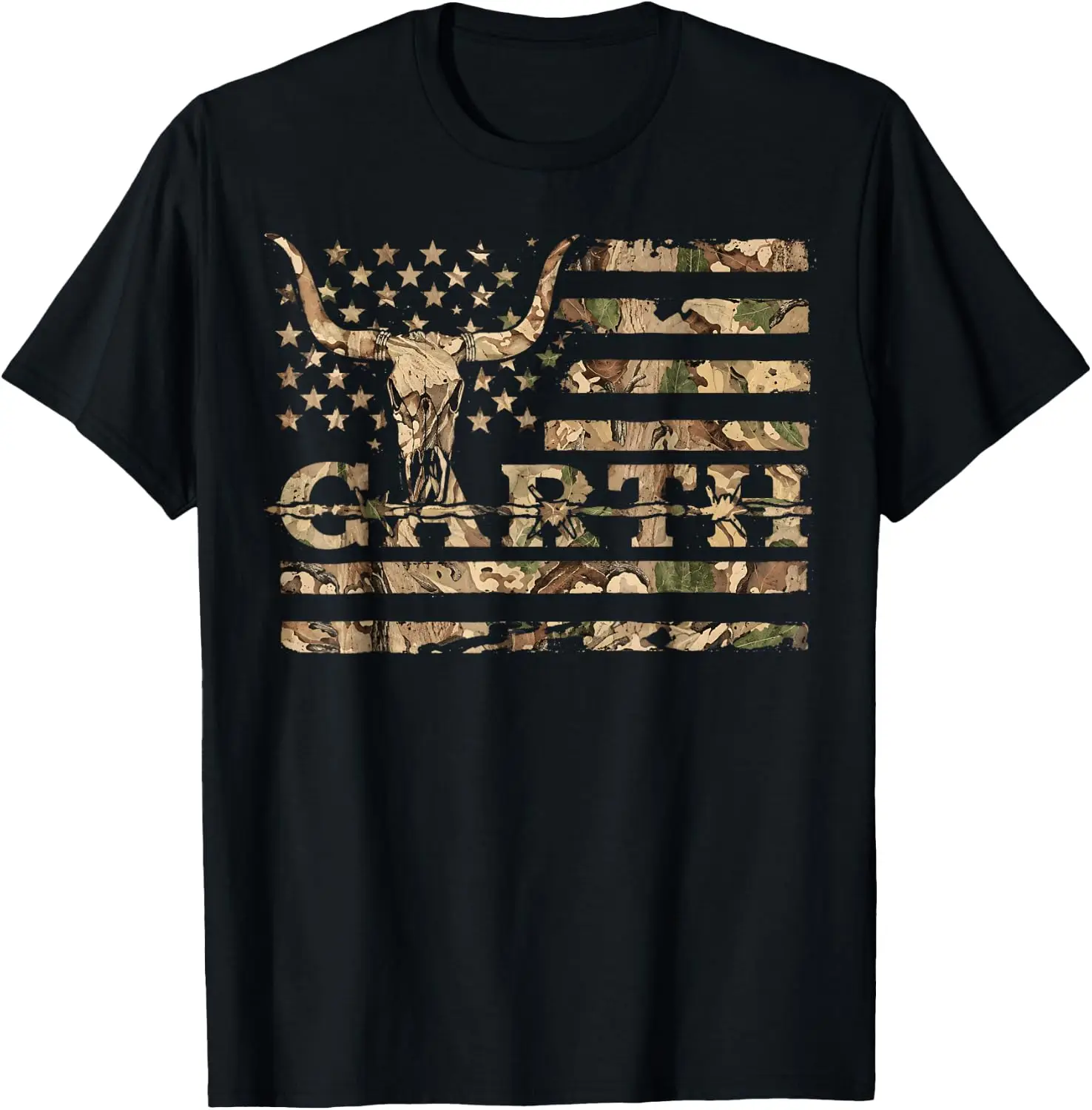 Vintage Garth Name Western Gift For Men Women T-Shirt Halloween Loose-Fit Pure Cotton Short-Sleeve Top – Stylish, Breathable, Plus-Size – Christmas Gift