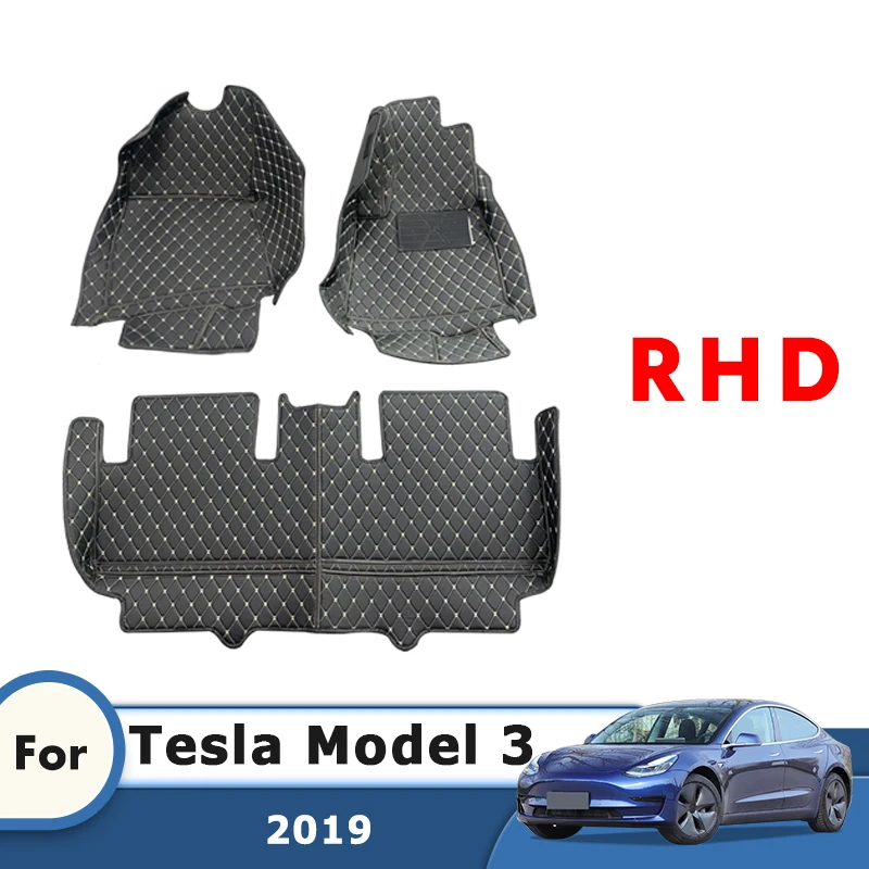

Ковры с правым рулем для Tesla Model 3 2022 2021 2020 2019, автомобильные коврики, коврики на заказ, автостайлинг, аксессуары для интерьера, чехлы, подушечки для ног