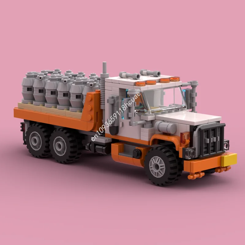 414 Uds. MOC Transporter Brock camión de plataforma ciudad ingeniería modelo bloques de construcción ladrillos apilables juguetes creativos regalo para niños Diy