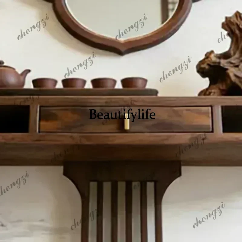 Vintage Storage Console Table Rattan Nordic Modern Luxury Console Table Aesthetic Mid Century Meuble Salon Living Room Furnit