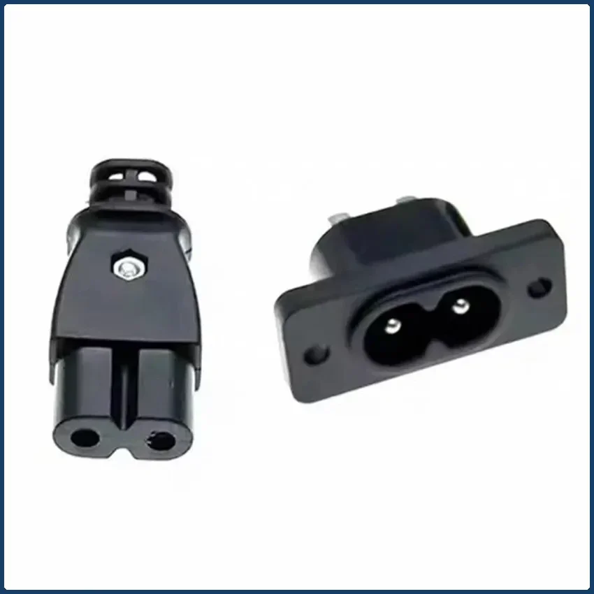C7/C8 Quick-Install 2-Pin Fireproof Socket Plug for Coffee Maker Projector Lighting Small Appliances Power Cord