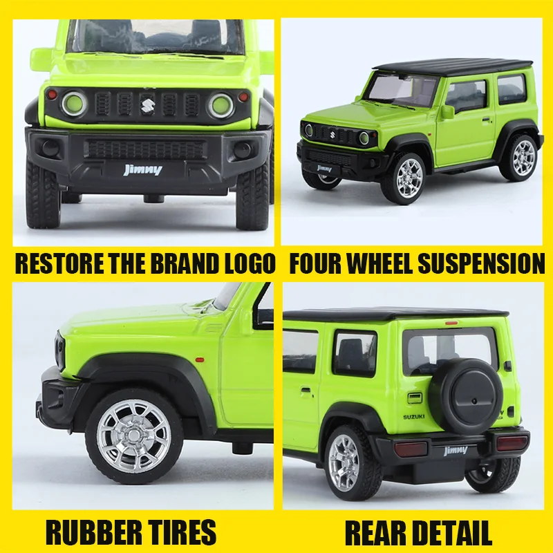 1:34 Scale SUZUKI Jimny SUVรถรุ่นDiecasts Off-Roadดึงกลับรวบรวมของเล่นเด็กของขวัญวันเกิดFast Furiousสไตล์Colle
