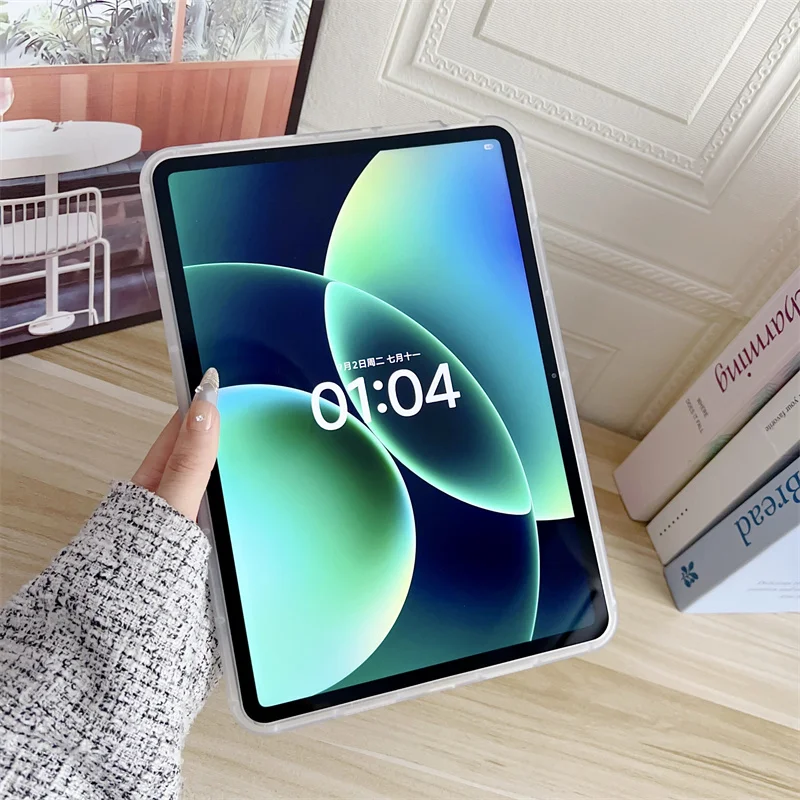 Bowknot Transparent Tablet Case For Xiaomi MI Pad 8 7 6 5 6S Pro Redmi Pad 2 SE 8.7 9.7 11 12.1 12.4 inch PC+TPU Stand Cover view 5