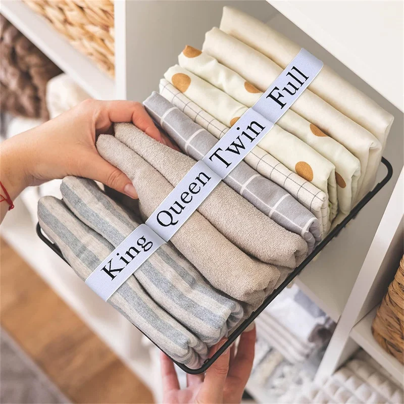 4pcs Multifunctional Laundry Room Elastic Bands Bed Sheet Organizer Durable Label Foldable Clothes Queen King Dorm For Bedding