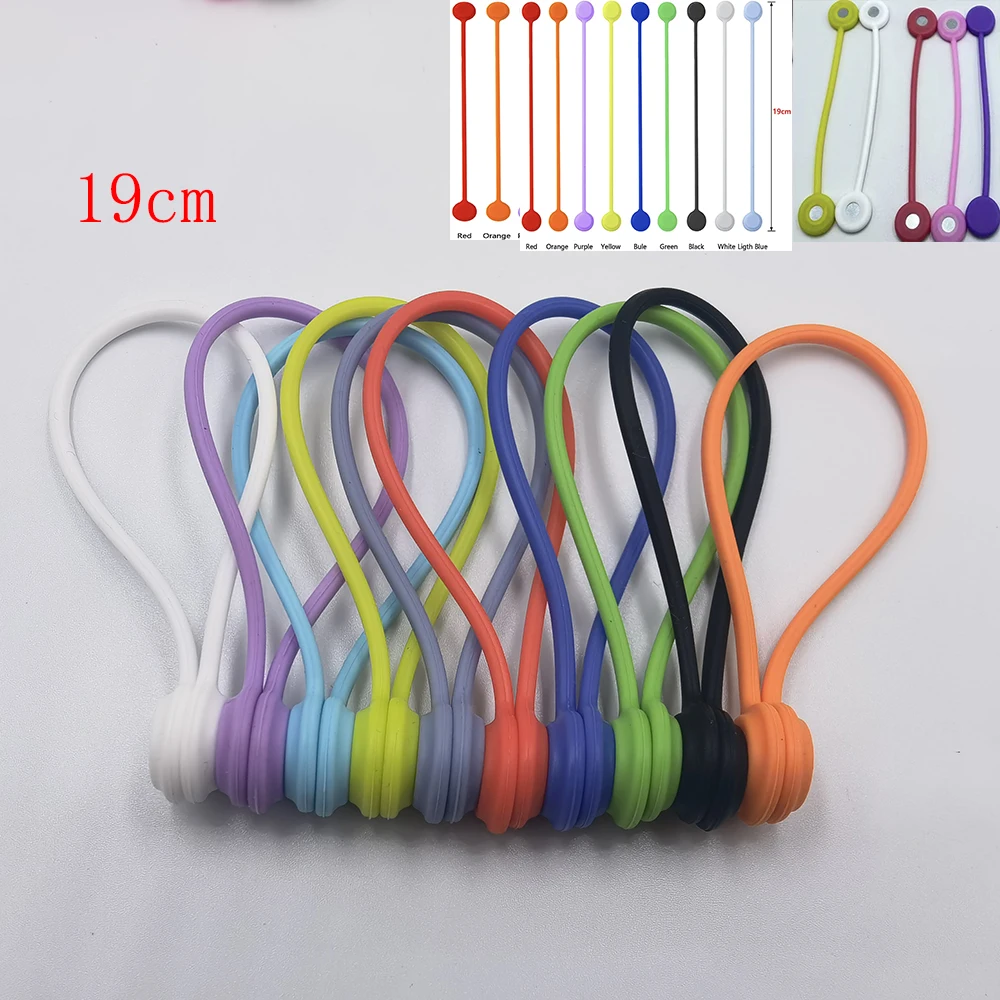 10pcs 19CM Magnet Winder Mobile Phone Headset Type Headphone Cable Winder Cord Holder Cable Wire Organizer Data Cable Storage