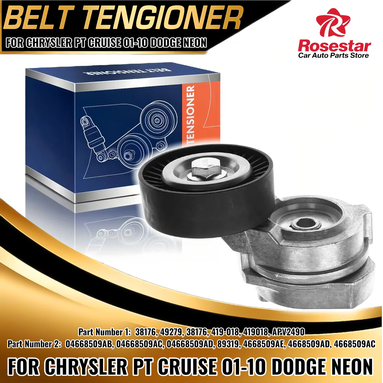 

Belt Tensioner Assembly with Pulley for Chrysler PT Cruise 2001-2010 Dodge Neon