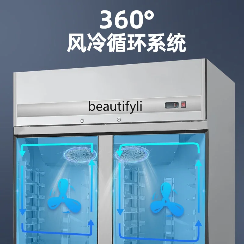 Cabinet Freezer Vertical Industrial Refrigerator Frozen Freezer Air Cooling Frostless Strip Cabinet Quick Freezing Machine