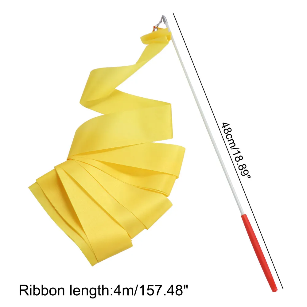 Colorful Sports Ballet Professional Gymnastic Twirling Rod Ballet Streamer Gymnastics Ribbons 4M Props Dance Stick