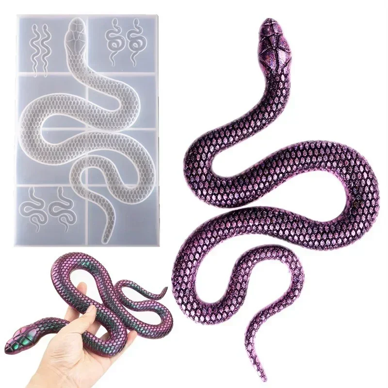 New Mirror Silicone Mold for Resin DIY Crystal Epoxy Resin Mold Large Snake Handmade Pottery Mould