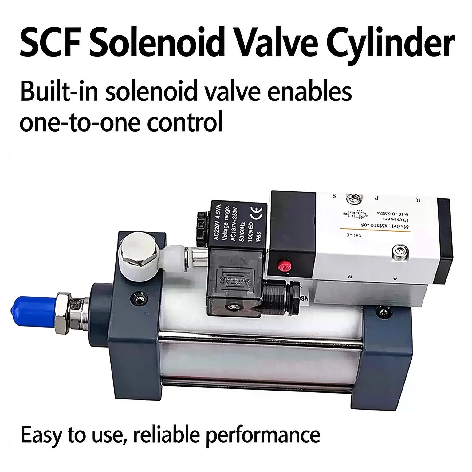 Cylinder Bore 50mm Stroke 25-1000mm Air Cylinders Set Without Magnetic SCF Standard Series Solenoid Valve Integrated Pneumatic