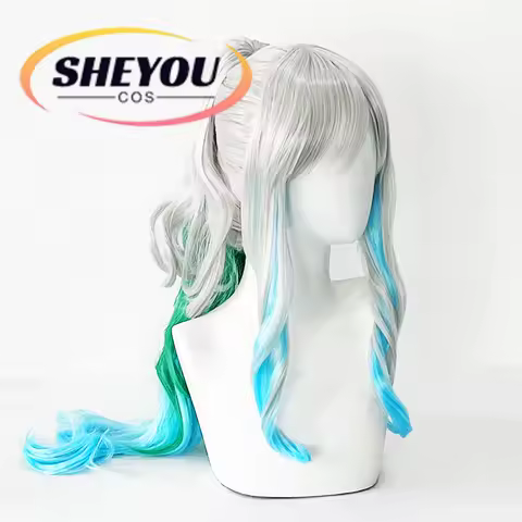 Yamato Cosplay Wig 70cm Long Anime Yamato Gradient Woman Cosplay Heat Resistant Hair Halloween Party Wigs + Wig Cap