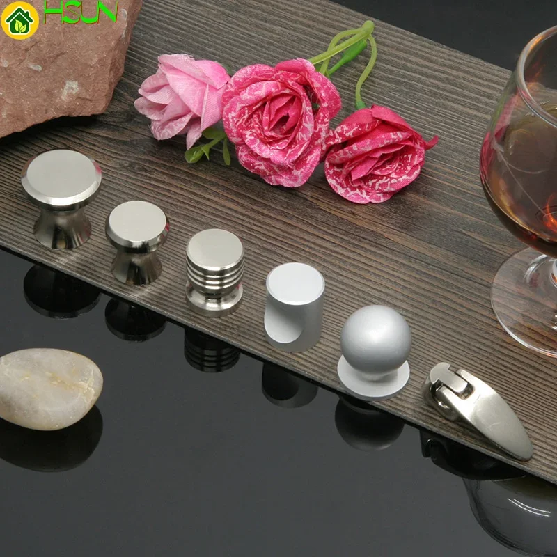 2 pcs Modern simple European cabinet drawer single hole small handle cabinet door ring pendant aluminum alloy round handle