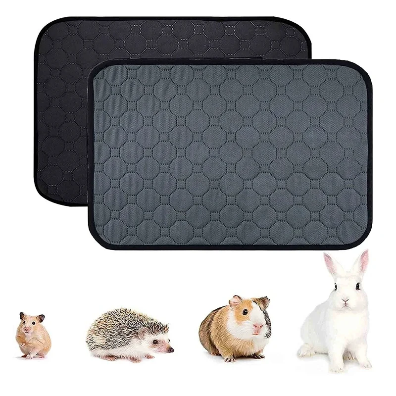 Reusable washable non-slip urine pad for guinea pigs, cage liner beds for rabbit pets, and all-season cat and dog training pads