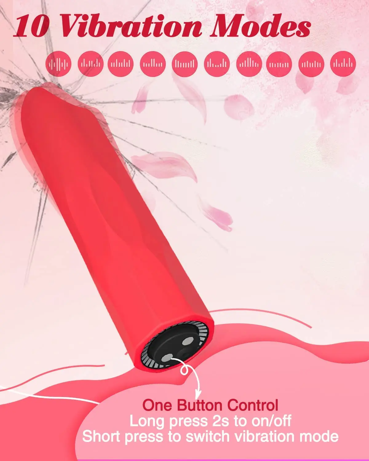 Onismo Bullet Vibrator, Mini G Spot Vibrator Klitoris Vibration Lippenstift Viber 10 Vibration Erwachsenen Sexspielzeug Frauen wasserdicht (rot