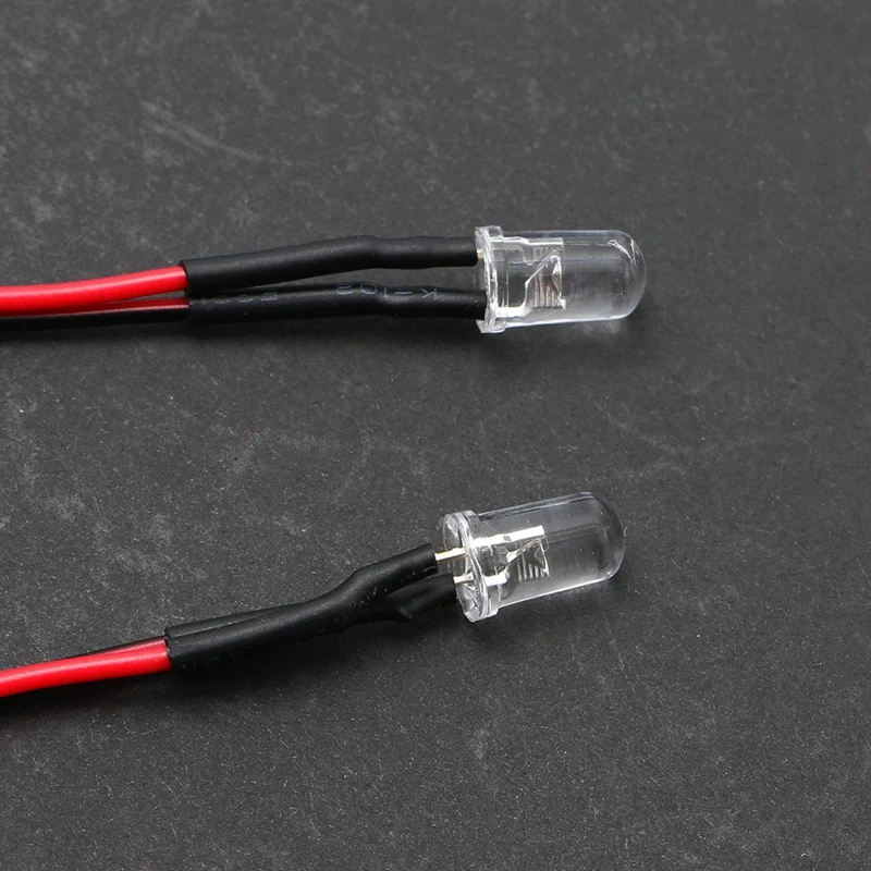 5Mm 6 LED Light Spare Parts Kit 4 White 2 Red 5Mm With Conversion Cable For 1/10 1/8 Axial SCX10 Traxxas TRX4 D90 HSP HPI RC Car