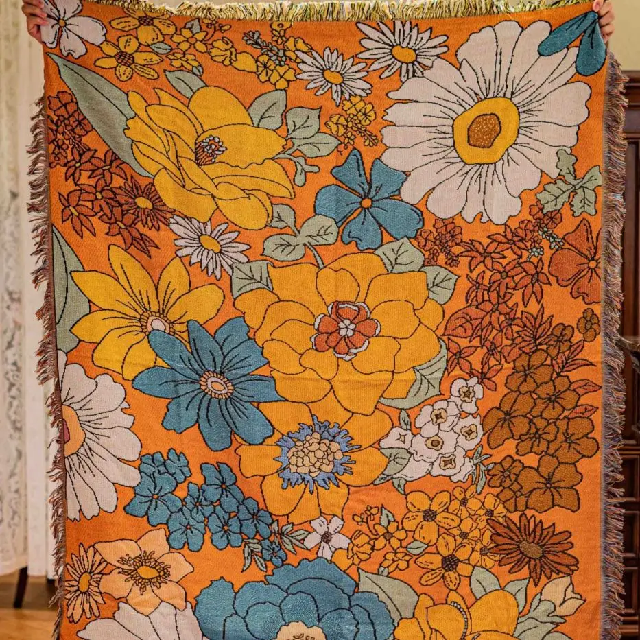 Bohemian Throw Blankets for Decorative Sofa Bed Home Aesthetics Sofa Towel Vintage Picnic Blanket Tablecloth Tapestry Room Rug