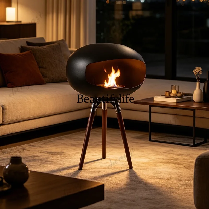 Standing tall fireplace Decorative burning heater Portable indoor fireplace Outdoor