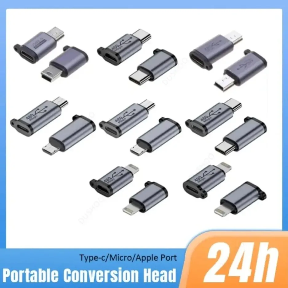 Type C Female to Micro USB/Type Female to Mini USB/Micro USB Female to Type C/Micro USB Female to Mini USB Plug Adapter