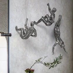 Exquisite Climbing Man Wall Sculptures Statue For Unique Touch Creative Rock Climber Statue Pendant