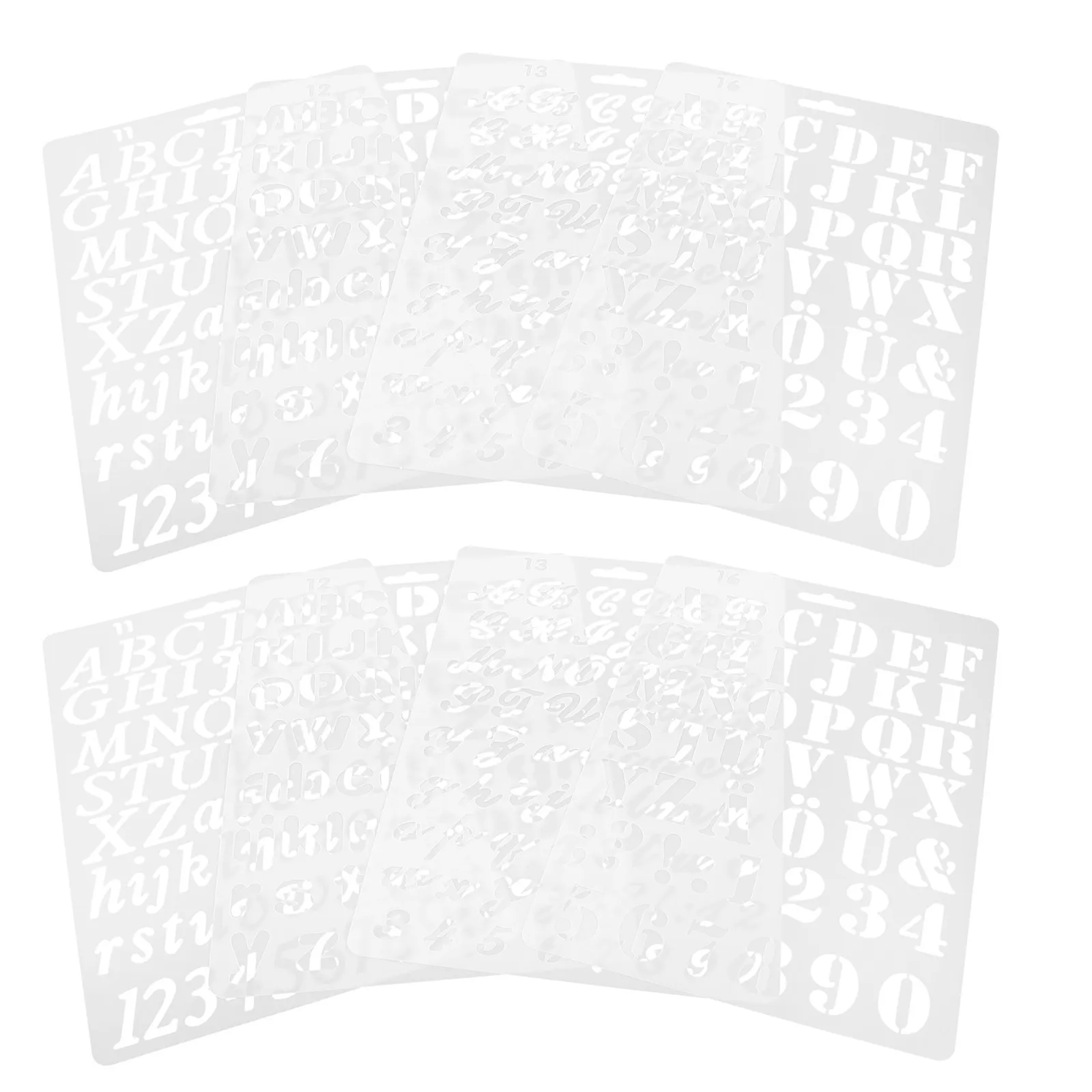 8Pcs Letter Number Stencils Alphabet Stencil Set Pet Reusable Washable Flexible for DIY Crafts Painting Wood Fabric Paper Wall