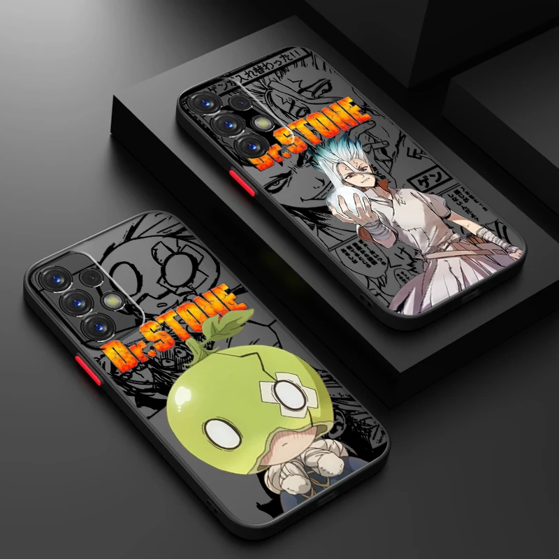 

D-Dr.STONE Anime Cool Cute Frosted Translucent For Samsung Note 20 A35 A03 A54 A31 A22 A34 A14 A24 A04 A55 5G Soft Phone Case