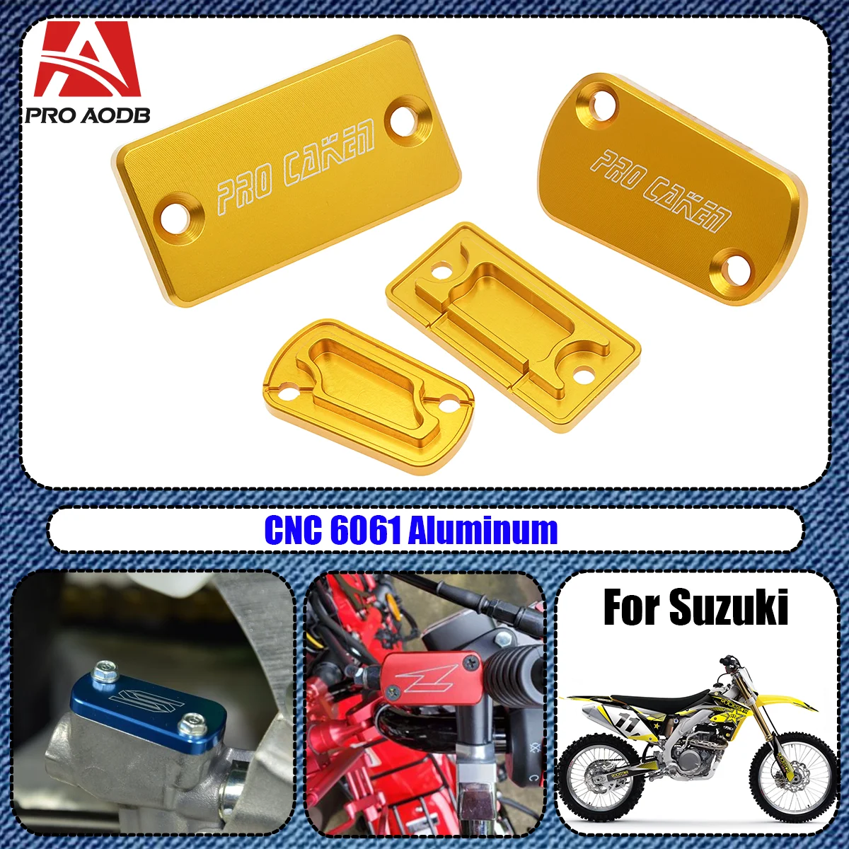 

CNC Motorcycle Front and Rear Brake Reservoir Caps Oil Fluid Cover For Suzuki RMZ450 RMX450Z RM125 250 RMZ250 2016 2017 2018